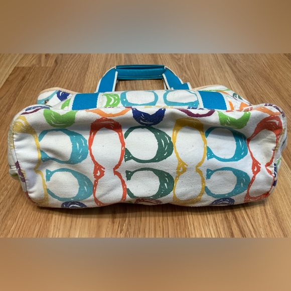 Coach Colorful Canvas Shoulder Handbag - Picture 4 of 9